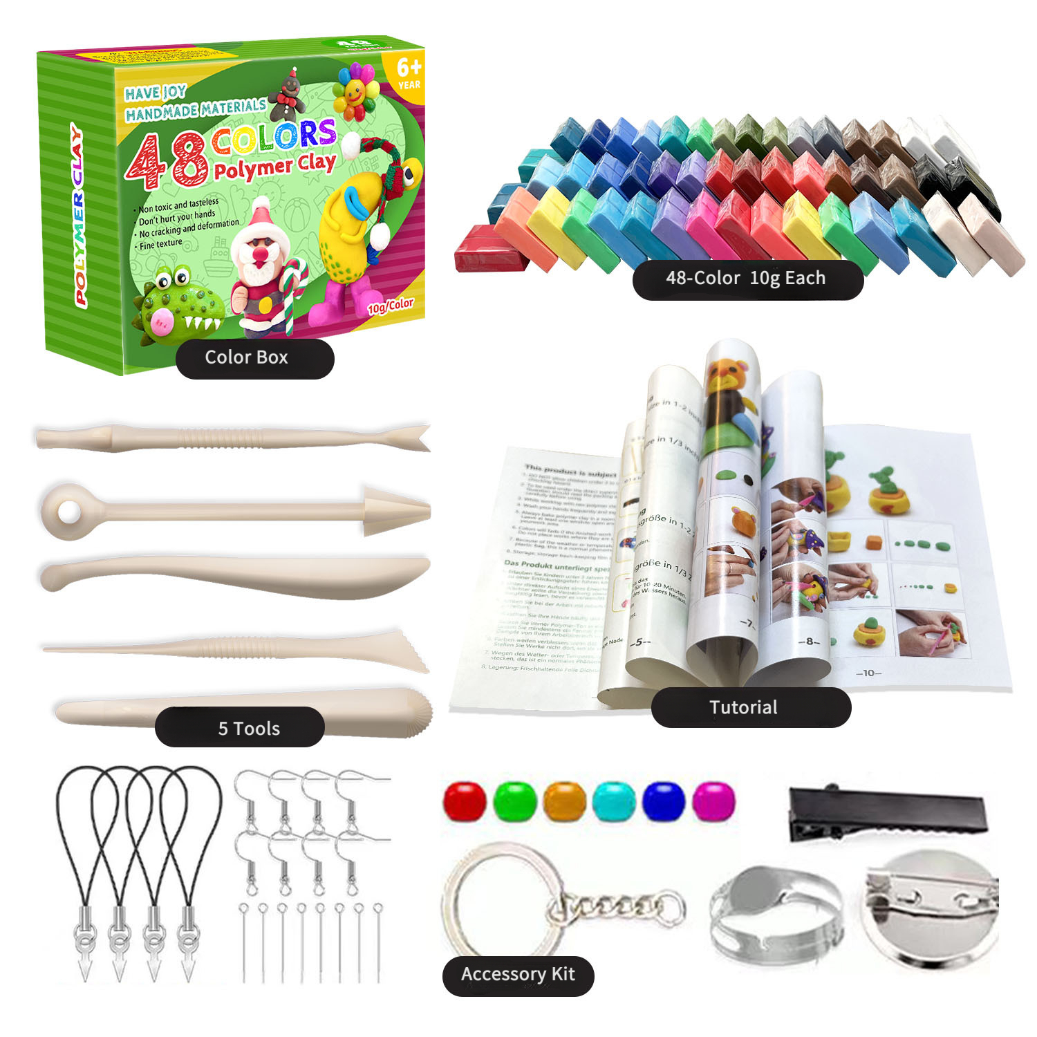 48 & 82 Color Polymer Clay Kit for Beginners & Artists