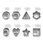 24pcs Stainless Steel Mini Cookie Geometric Clay Cutter Set | Handcraft Shape Tools