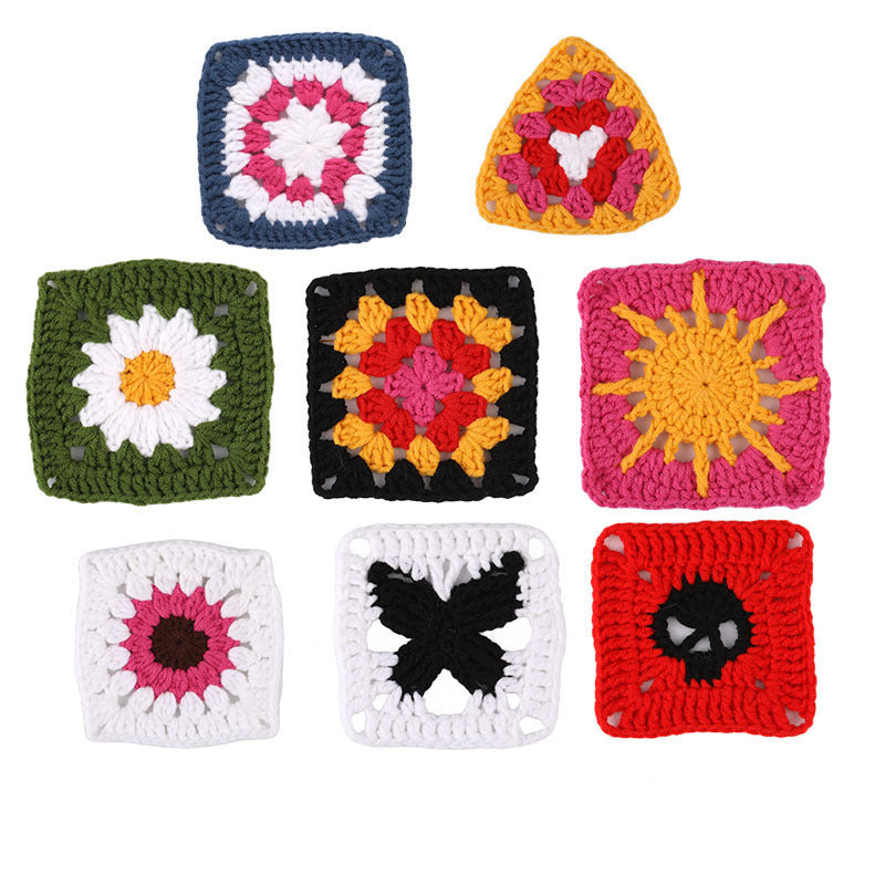 Grandmother's Checkered Pattern Coaster DIY Crochet Kit