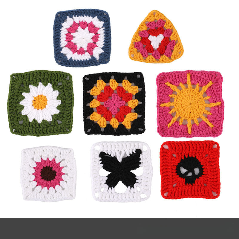 Grandmother's Checkered Pattern Coaster DIY Crochet Kit