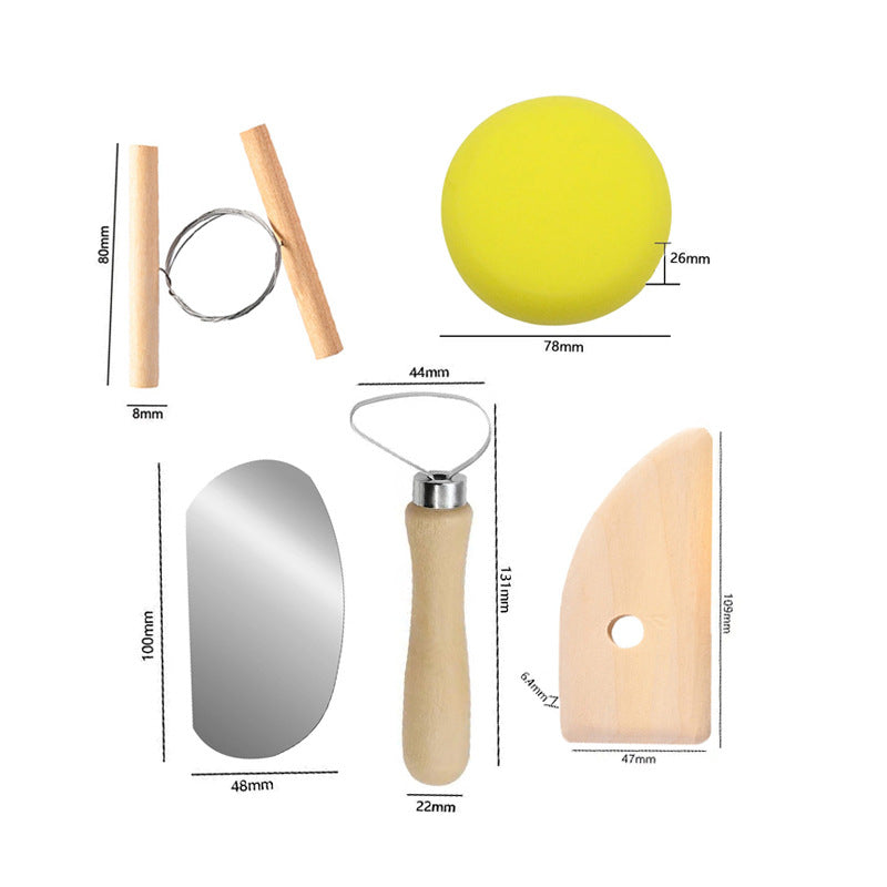 40-Piece Clay Sculpting Tool Set |   Wood & Metal Pottery Tools for Polymer & Ceramic Clay