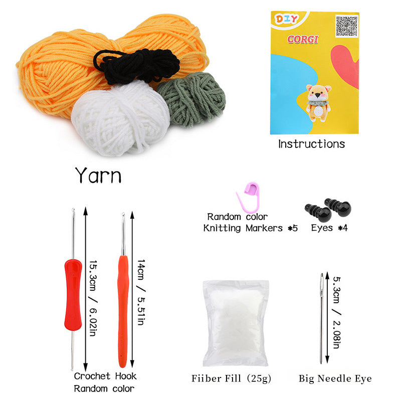 Corgi Handmade Crochet DIY Material Kit