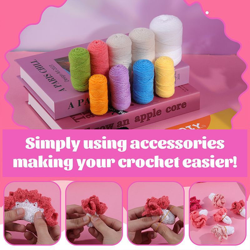 Pink Potted Plant Coaster DIY Crochet Kit