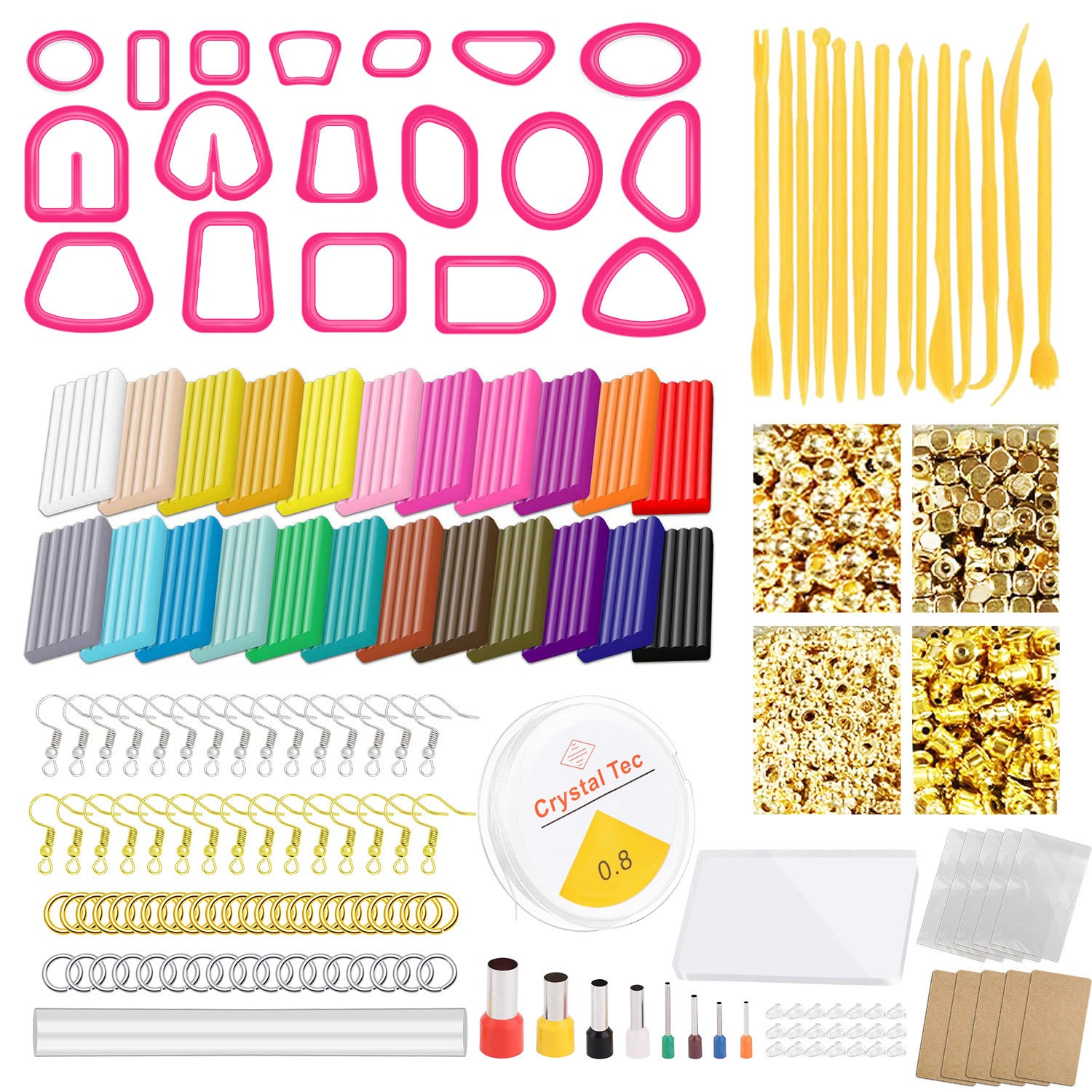 Polymer Clay Earring Kit – Flower Design |  DIY Jewelry Making Set with Tools & Accessories for Kids & Beginners