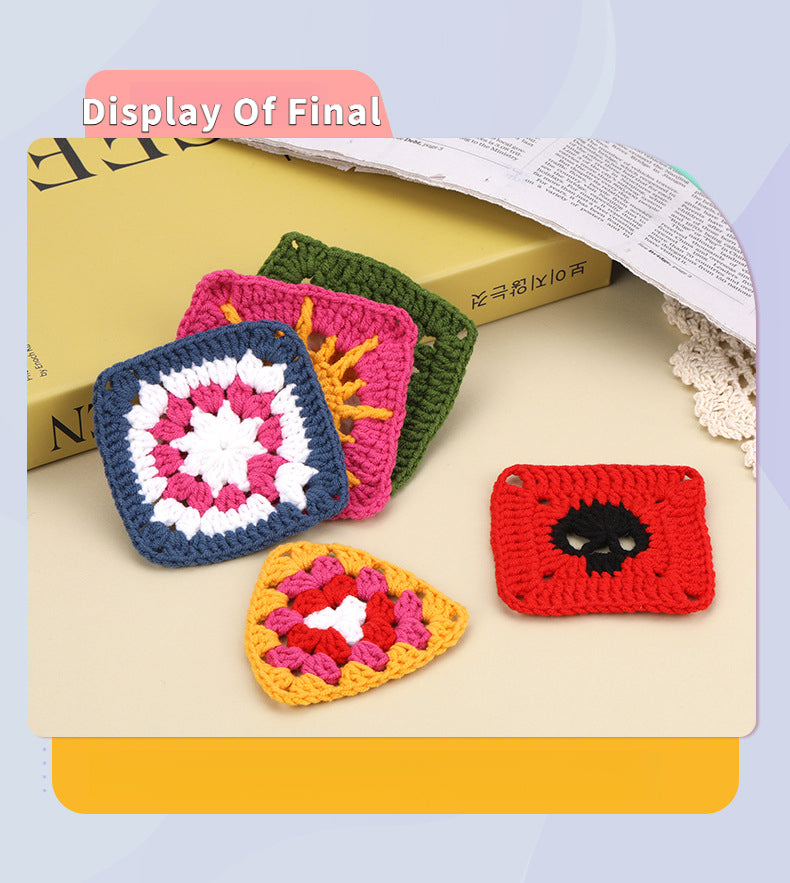 Grandmother's Checkered Pattern Coaster DIY Crochet Kit