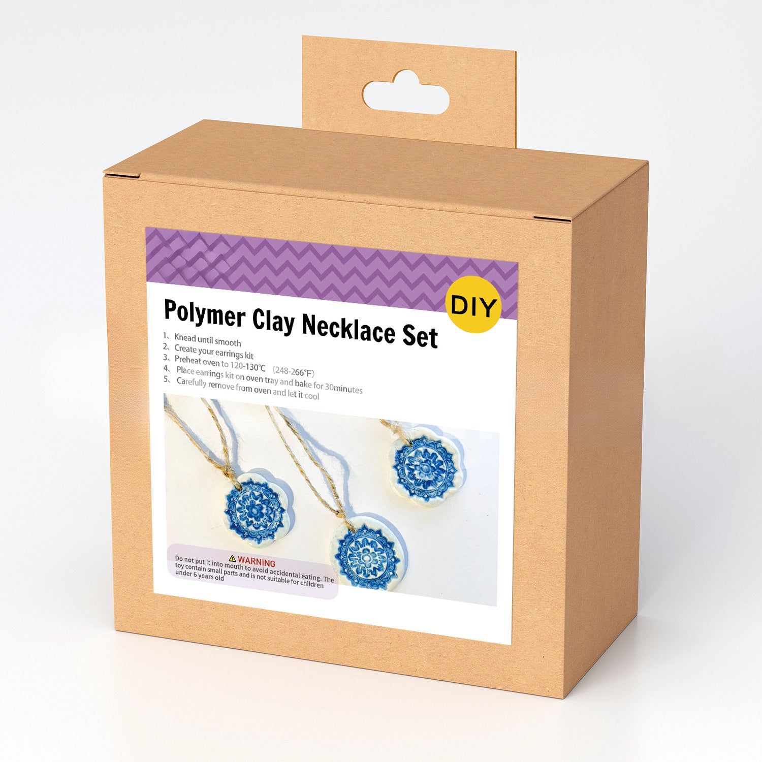DIY Polymer Clay Necklace Kit – Handmade Jewelry Craft Set with Tools & Accessories for Kids & Beginners