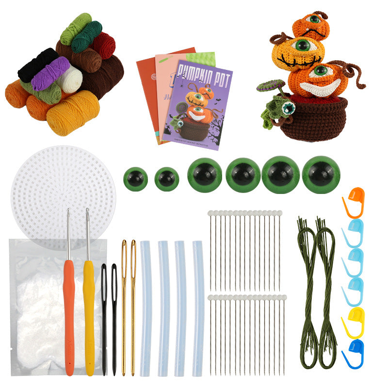 Halloween Pumpkin Crochet DIY Kit Series With Video Tutorial For Beginners