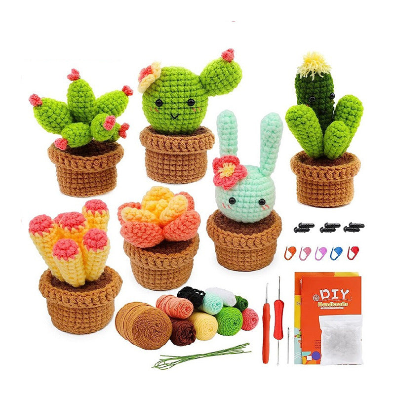 Cute Potted Plant Crochet DIY Kit With Video Tutorial For Beginners
