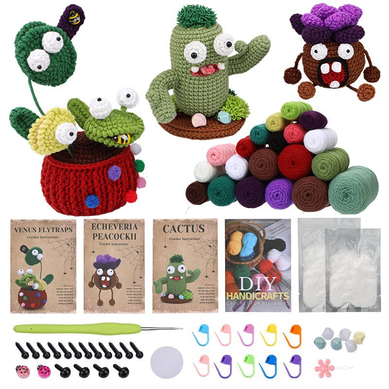Monster Plant Crochet DIY Kit 2 With Video Tutorial For Beginners