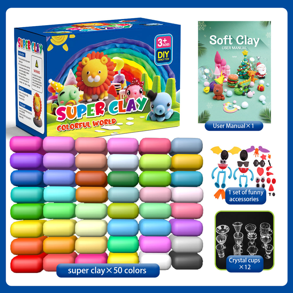 Premium Air Dry Clay Set | 50/60 Colors with Molds, Tools & Accessories, DIY Modeling Set for Kids & Adults