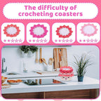 Pink Potted Plant Coaster DIY Crochet Kit