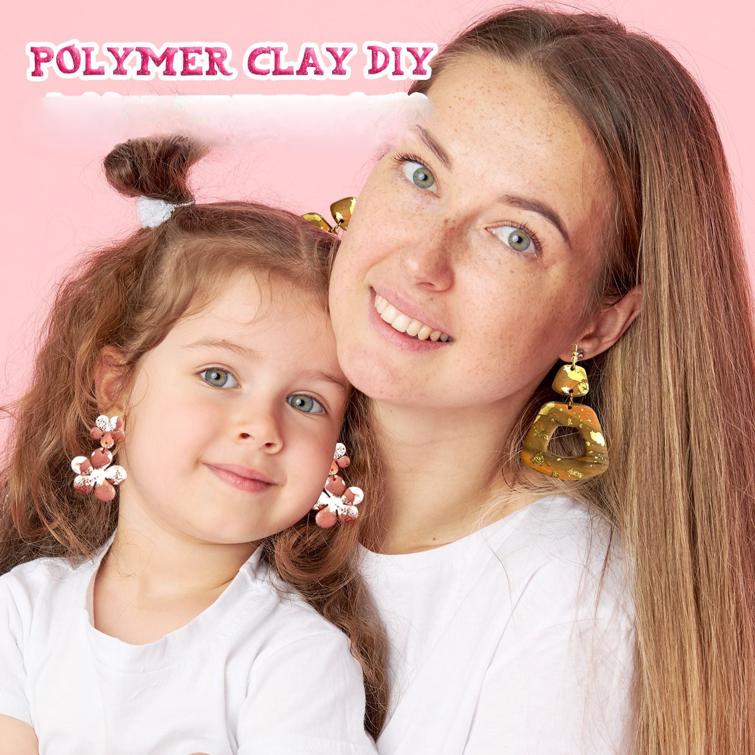 Polymer Clay Earring DIY Kit – 5-Tool Oven Bake & Hair Dryer Modeling Set for Kids & Beginners, Non-Toxic Creative Gift