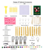Polymer Clay Christmas Earrings DIY Kit – 12 Colors with Tools & Accessories |  Handmade Holiday Jewelry Set