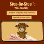 Highland Cow Handmade DIY Crochet Material Kit