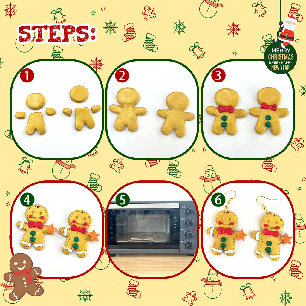 Polymer Clay Christmas Earrings DIY Kit – 12 Colors with Tools & Accessories |  Handmade Holiday Jewelry Set