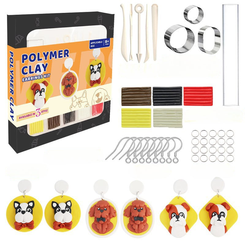 Polymer Clay Earring Kit – Cute Dog Design |   DIY Jewelry Making Set with Tools & Accessories for Kids & Beginners