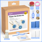 DIY Polymer Clay Necklace Kit – Handmade Jewelry Craft Set with Tools & Accessories for Kids & Beginners