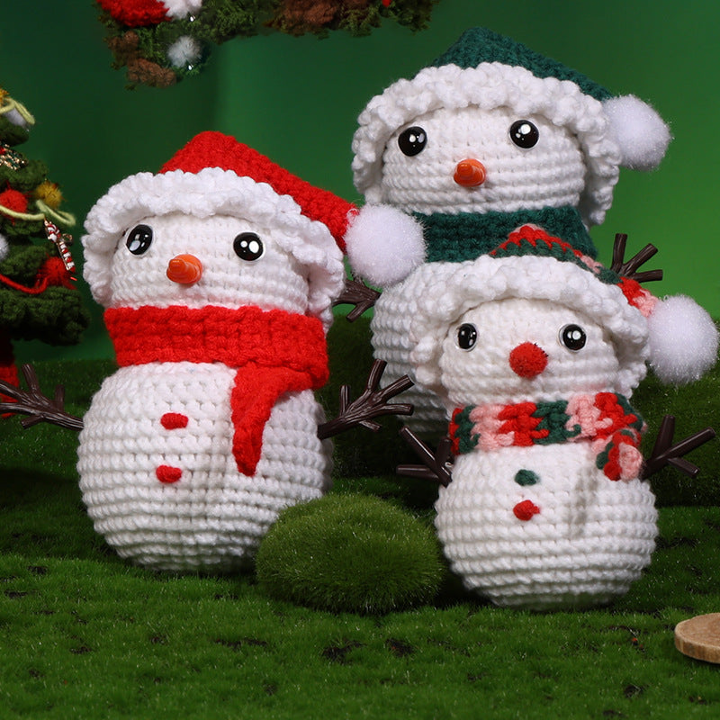 Cozy Christmas Crochet DIY Kit – Santa & Snowman Handmade Craft Set with Video Tutorial