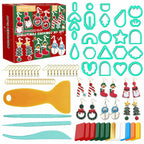 Polymer Clay Christmas Earrings DIY Kit – 12 Colors with Tools & Accessories |  Handmade Holiday Jewelry Set