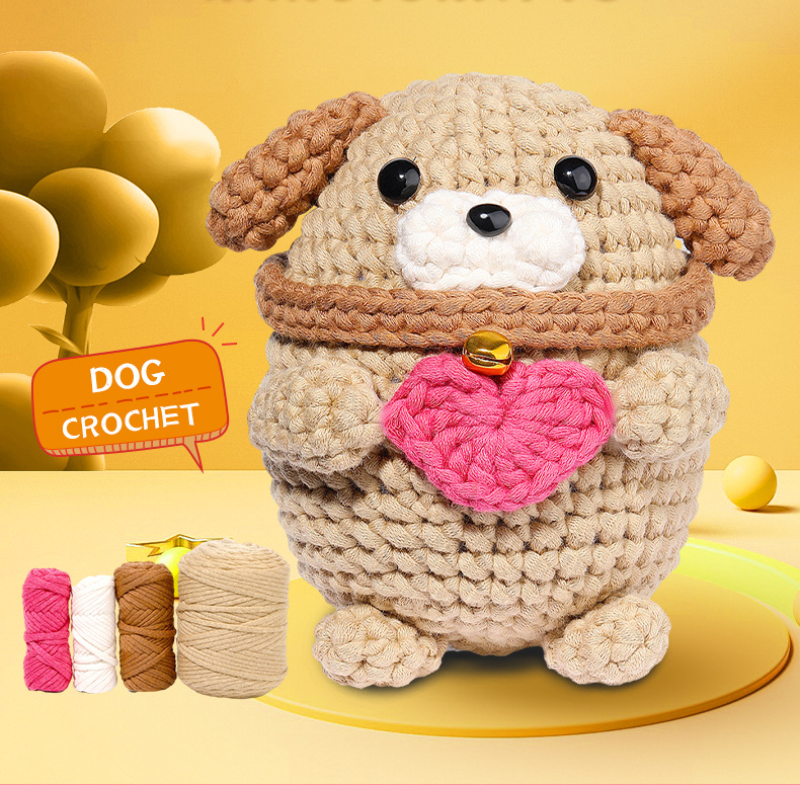 Puppy Crochet DIY Kit with Video Tutorial For Beginners
