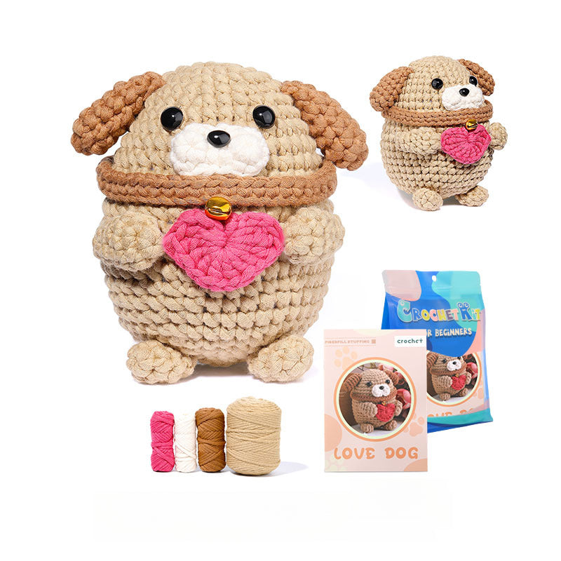 Puppy Crochet DIY Kit with Video Tutorial For Beginners