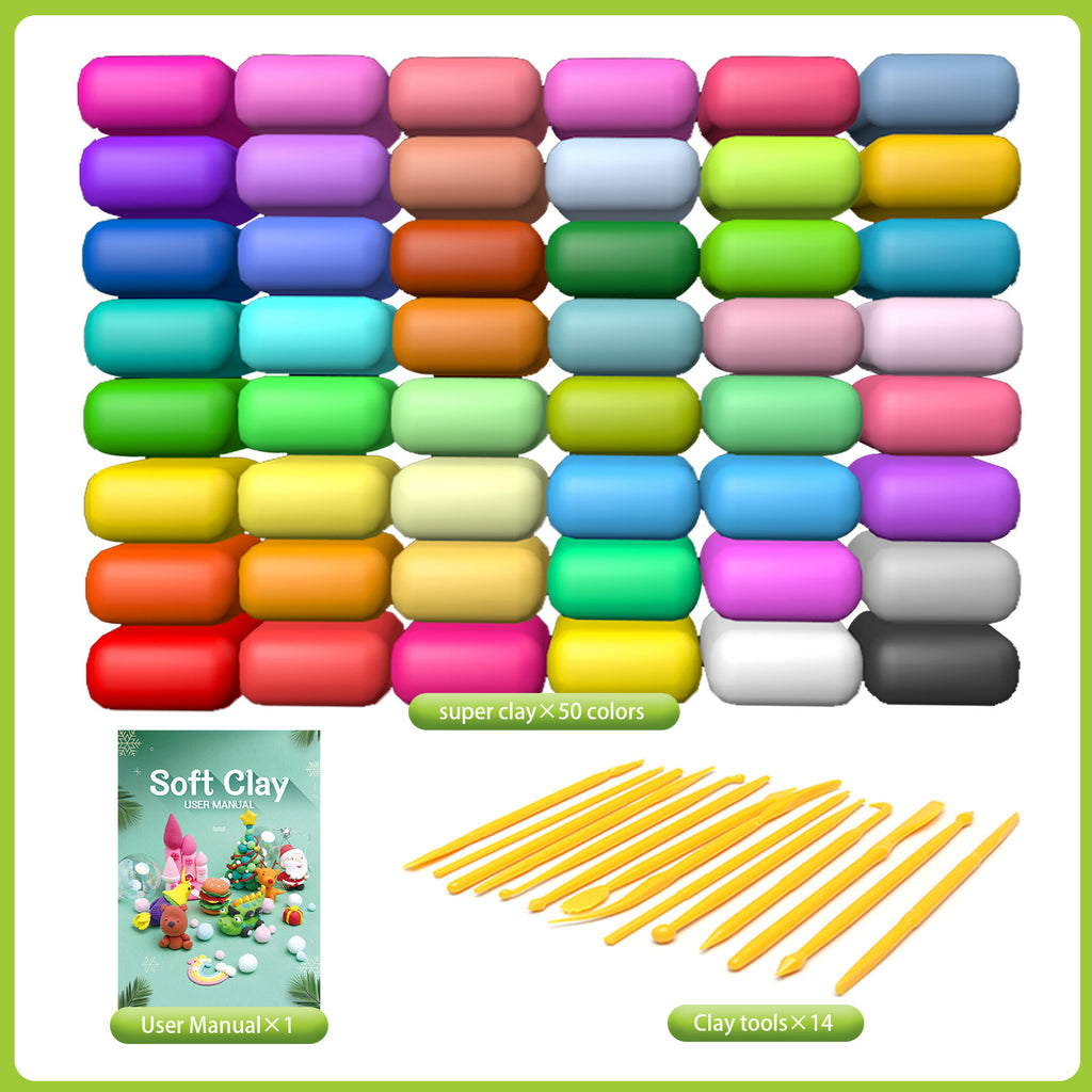 Premium Air Dry Clay Set | 50/60 Colors with Molds, Tools & Accessories, DIY Modeling Set for Kids & Adults