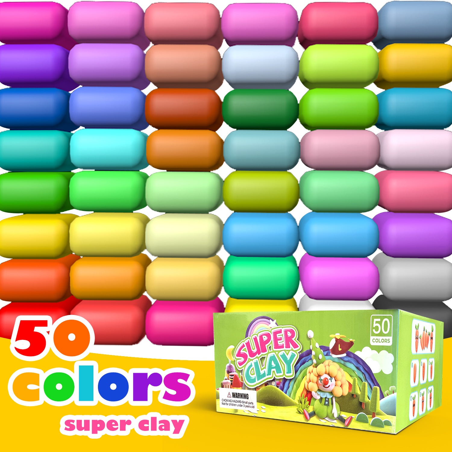 Premium Air Dry Clay Set | 50/60 Colors with Molds, Tools & Accessories, DIY Modeling Set for Kids & Adults