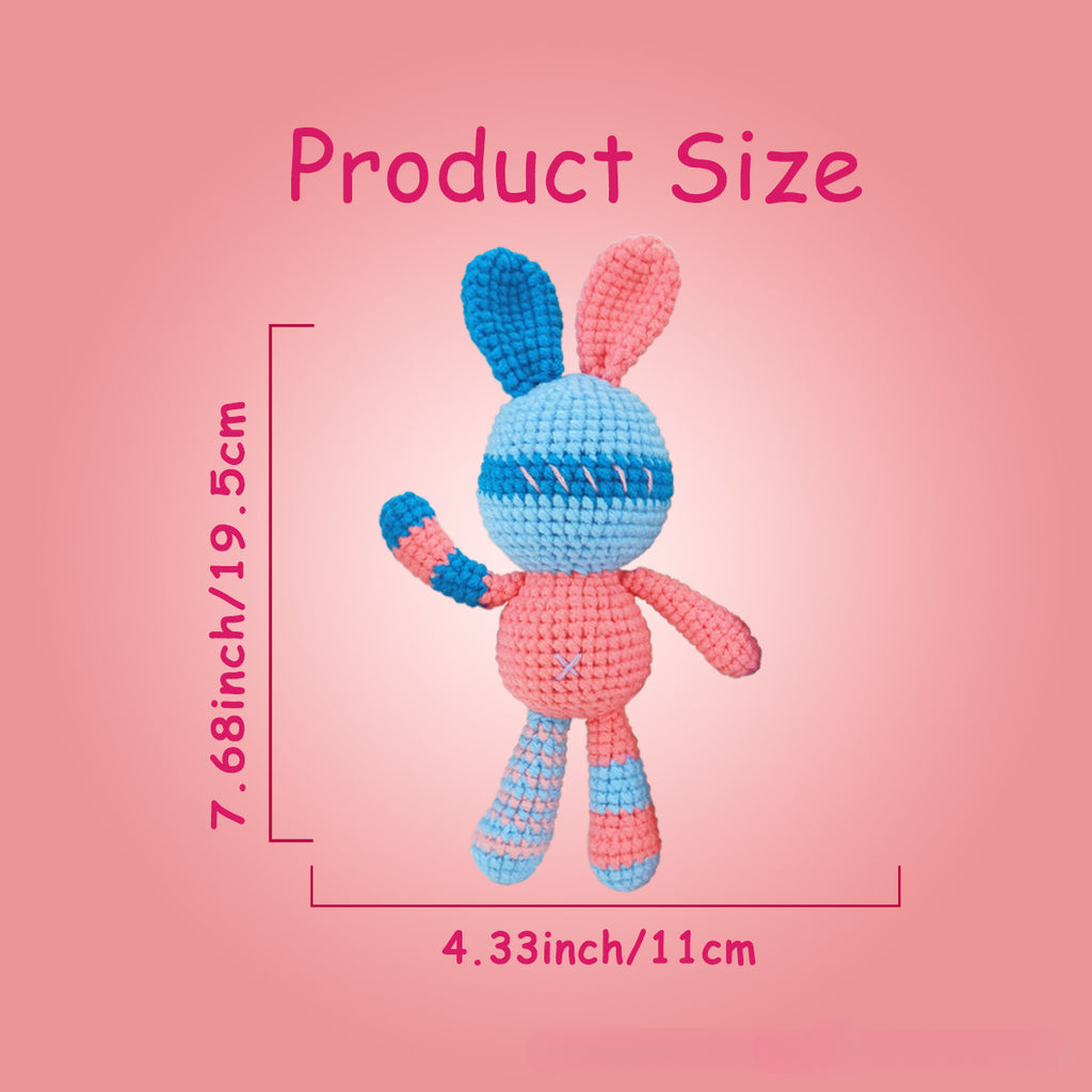 Rainbow Pink Rabbit Crochet DIY Kit With Video Tutorial For Beginners