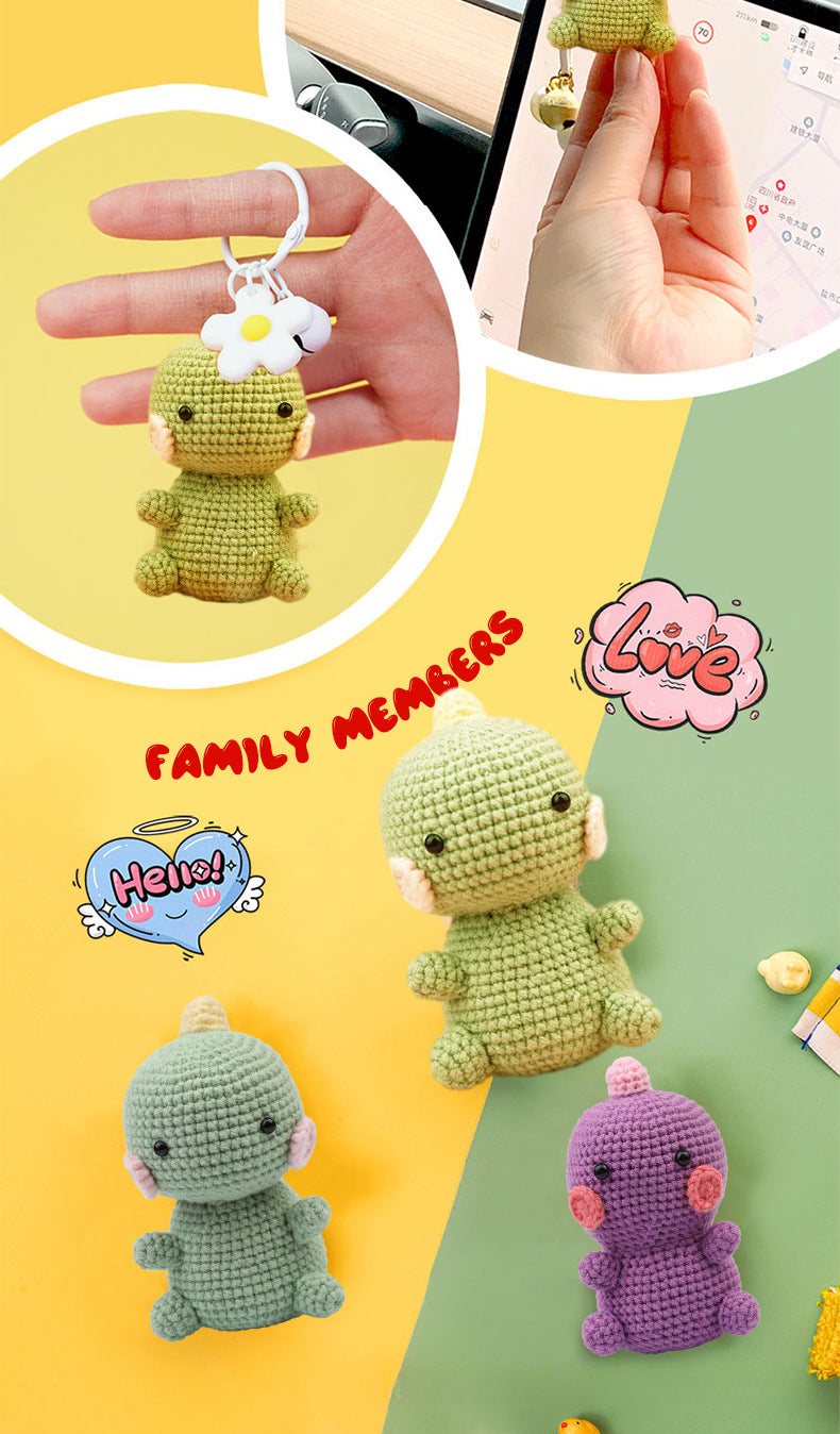 Green Cute Dinosaur Crochet DIY Kit