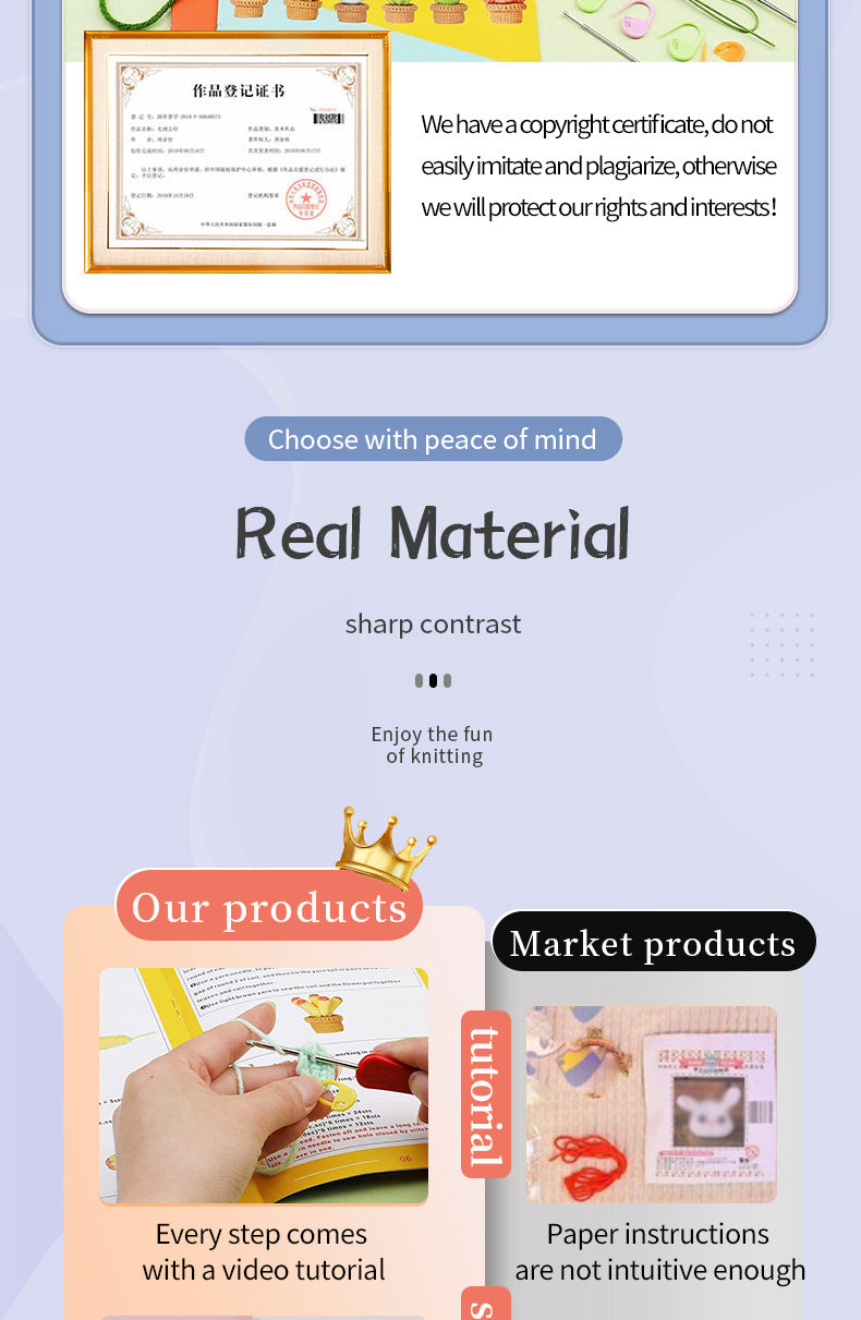 Cute Potted Plant Crochet DIY Kit With Video Tutorial For Beginners