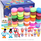 Super Clay DIY Kit – 36 or 24 Bright Colors for Creative Fun with Tools & Fun Accessories | Soft Air-Dry Modeling Clay for Kids & Adults