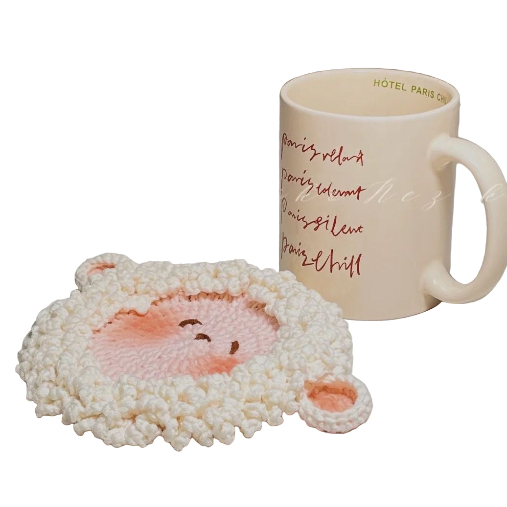 Cute Sheep DIY Crochet Coaster Kit With Video Tutorial For Beginners
