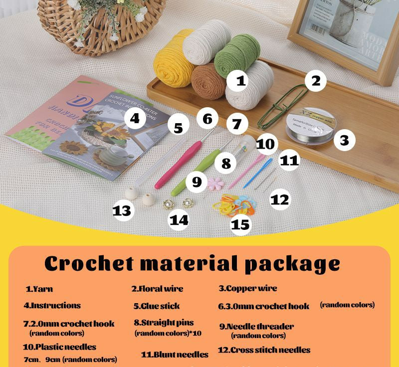 Sunflower Coaster DIY Crochet Kit