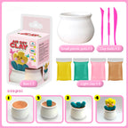 Air Dry Clay Succulent Flower Pot DIY Clay Kit