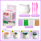 Air Dry Clay Succulent Flower Pot DIY Clay Kit