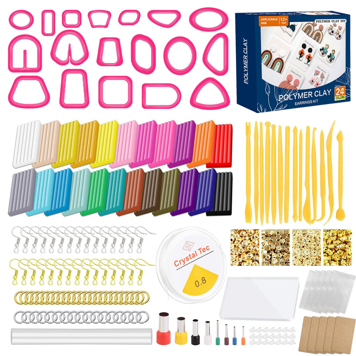 Polymer Clay Earring Kit – Flower Design |  DIY Jewelry Making Set with Tools & Accessories for Kids & Beginners