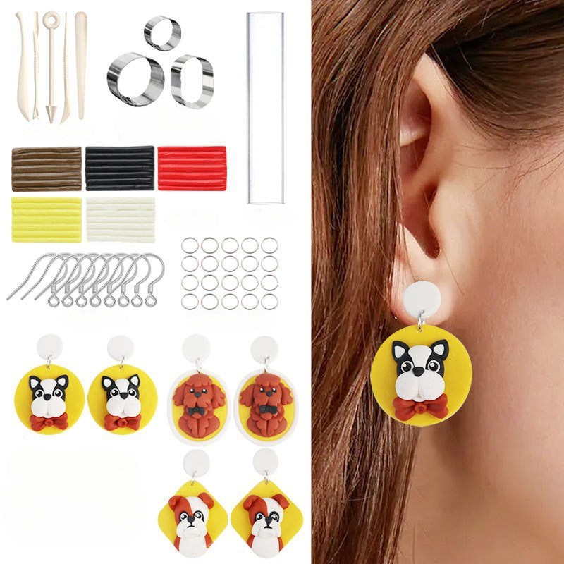Polymer Clay Earring Kit – Cute Dog Design |   DIY Jewelry Making Set with Tools & Accessories for Kids & Beginners