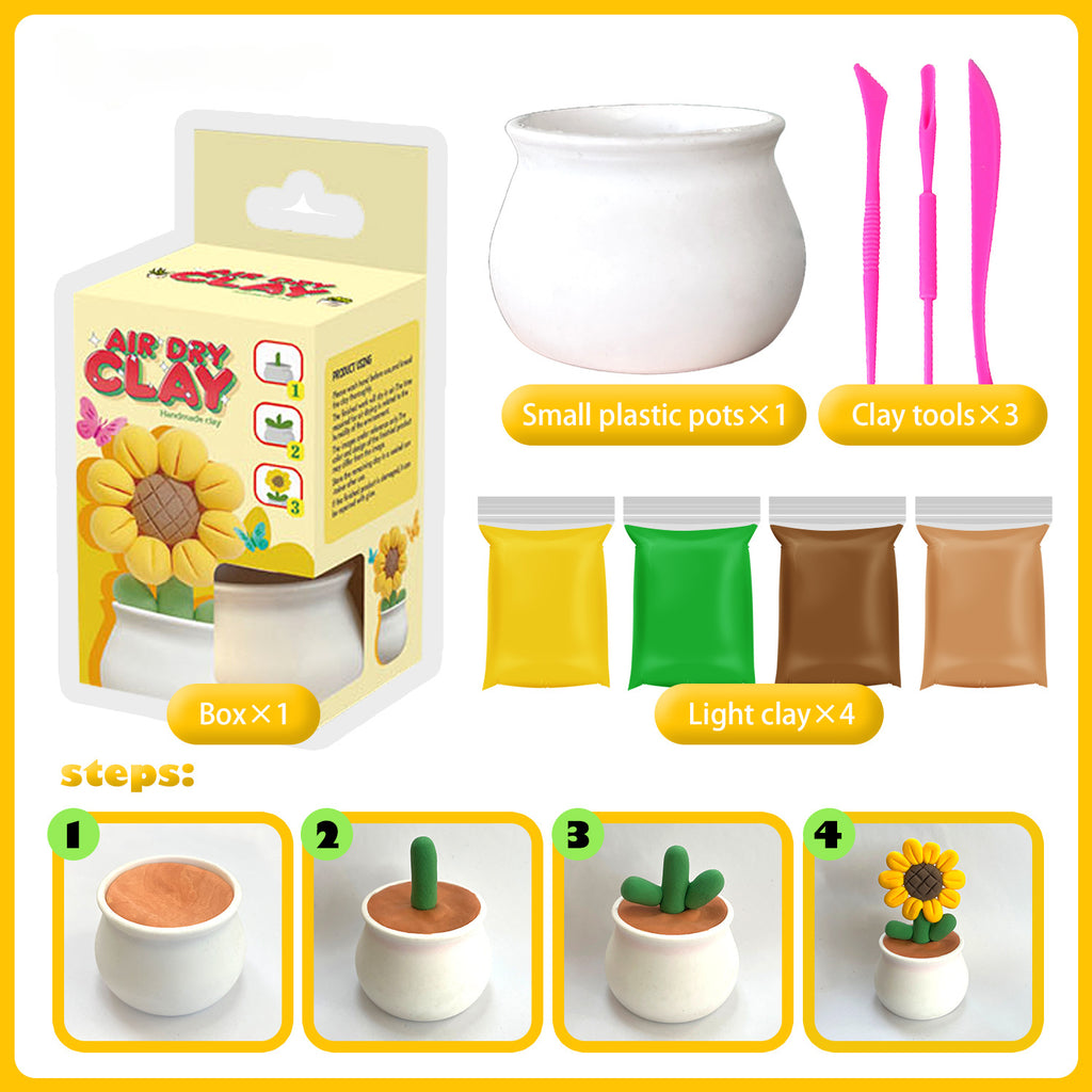 Air Dry Clay Succulent Flower Pot DIY Clay Kit