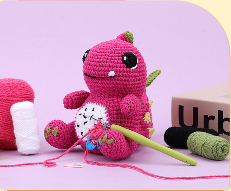 Pitaya Pink Dragon Crochet DIY Kit with Video Tutorial For Beginners