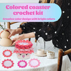 Pink Potted Plant Coaster DIY Crochet Kit