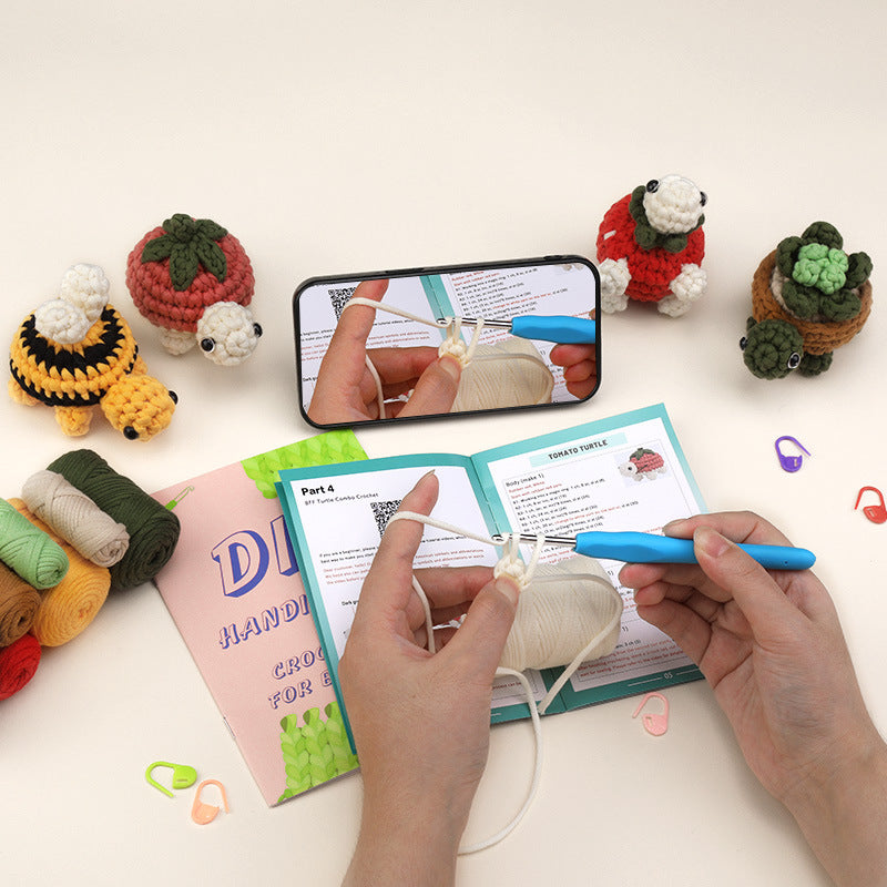 Turtle DIY Crochet Kit Set with Video Tutorial For Beginners