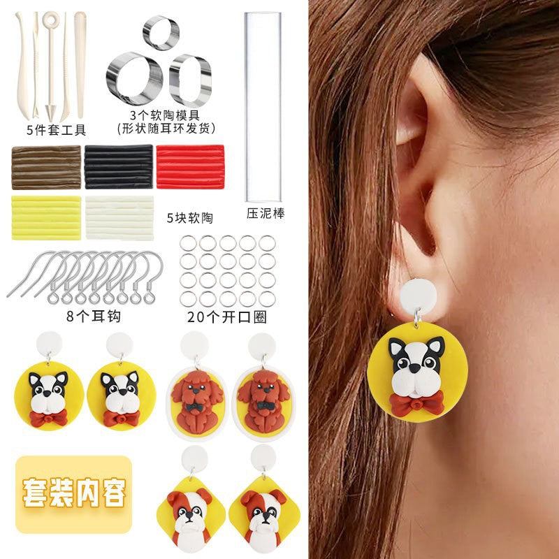 Polymer Clay Earring Kit – Cute Dog Design |   DIY Jewelry Making Set with Tools & Accessories for Kids & Beginners