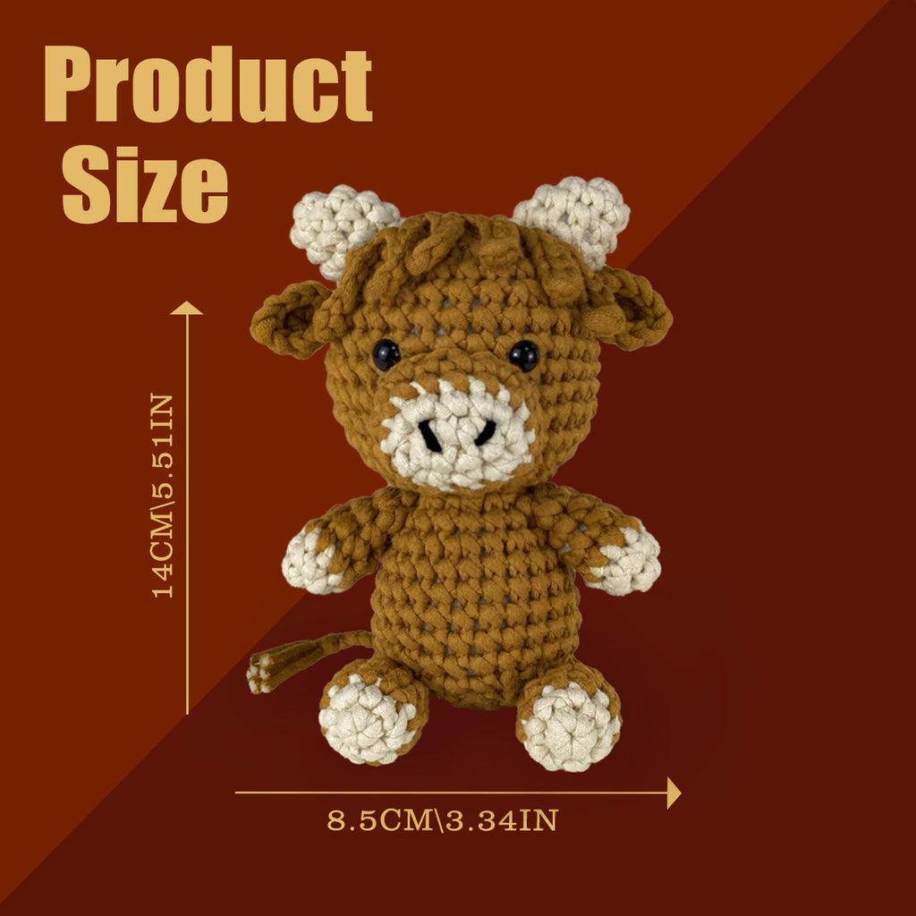 Highland Cow Handmade DIY Crochet Material Kit
