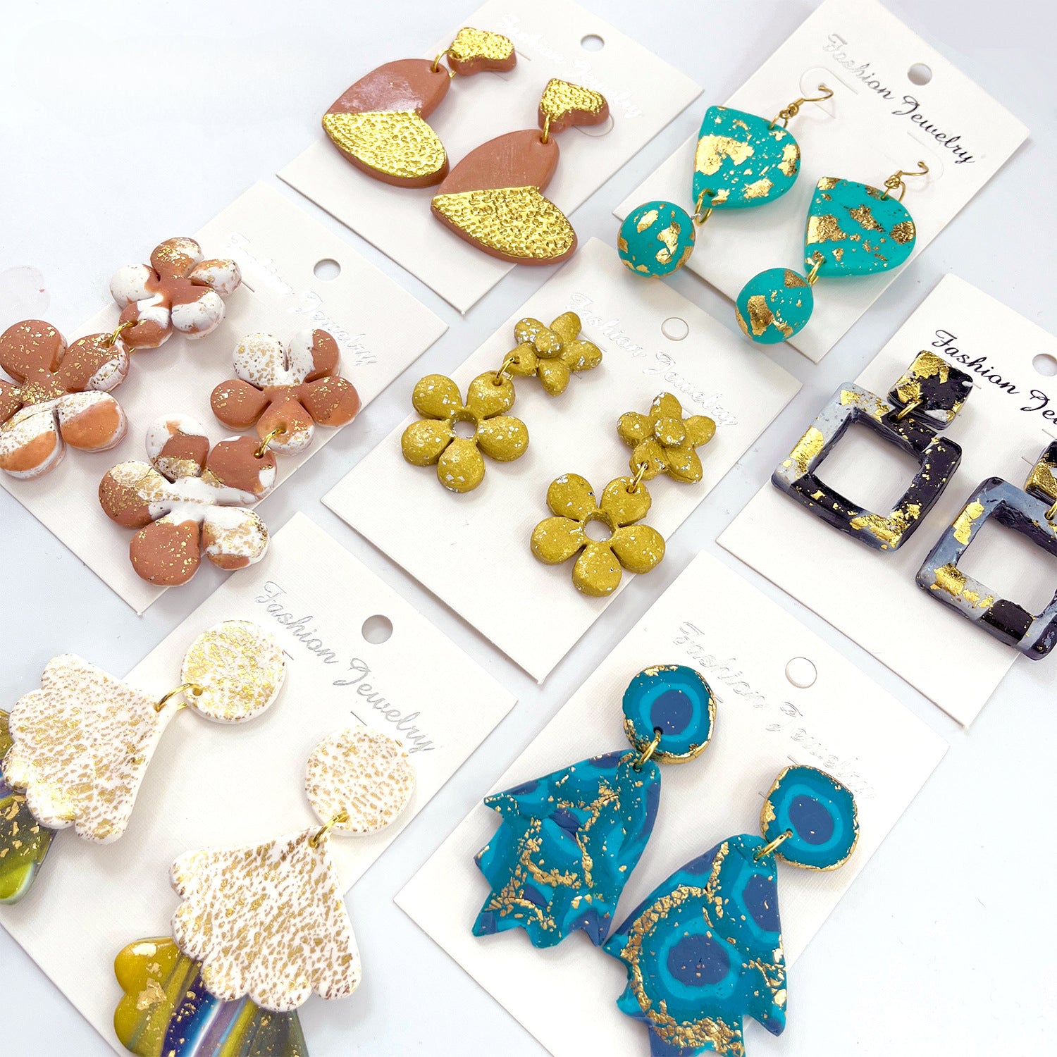 Polymer Clay Earring DIY Kit – 5-Tool Oven Bake & Hair Dryer Modeling Set for Kids & Beginners, Non-Toxic Creative Gift