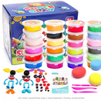 Super Clay DIY Kit – 36 or 24 Bright Colors for Creative Fun with Tools & Fun Accessories | Soft Air-Dry Modeling Clay for Kids & Adults