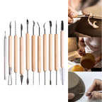 40-Piece Clay Sculpting Tool Set |   Wood & Metal Pottery Tools for Polymer & Ceramic Clay